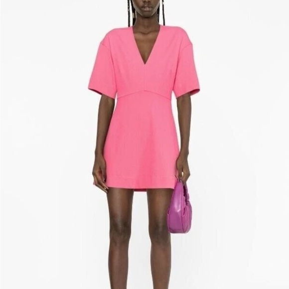 Ganni Dresses & Skirts - Ganni Stretch Suiting V-Neck Mini Dress
